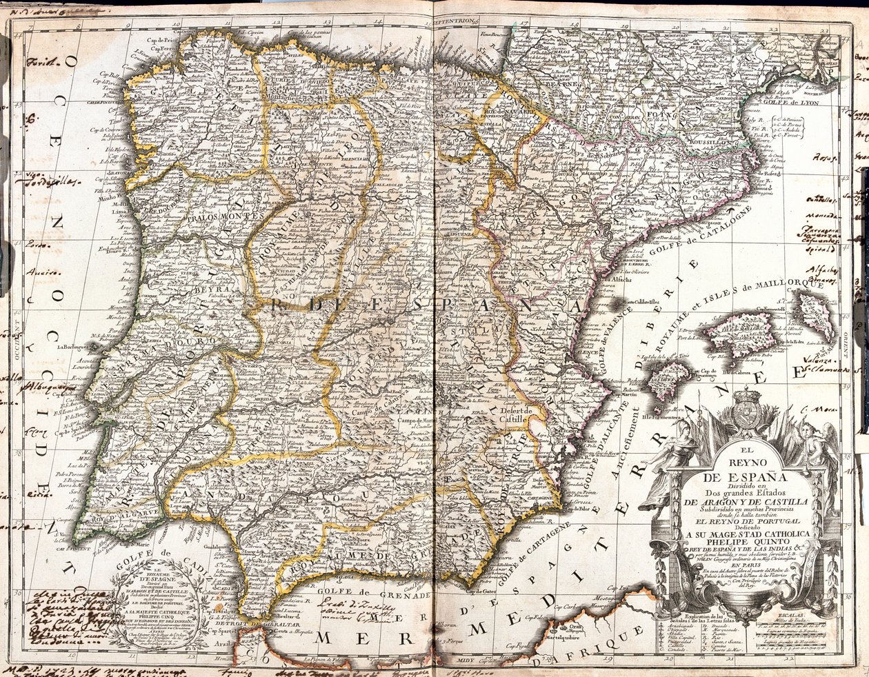 Spain, Portugal by Jean Baptiste Nolin