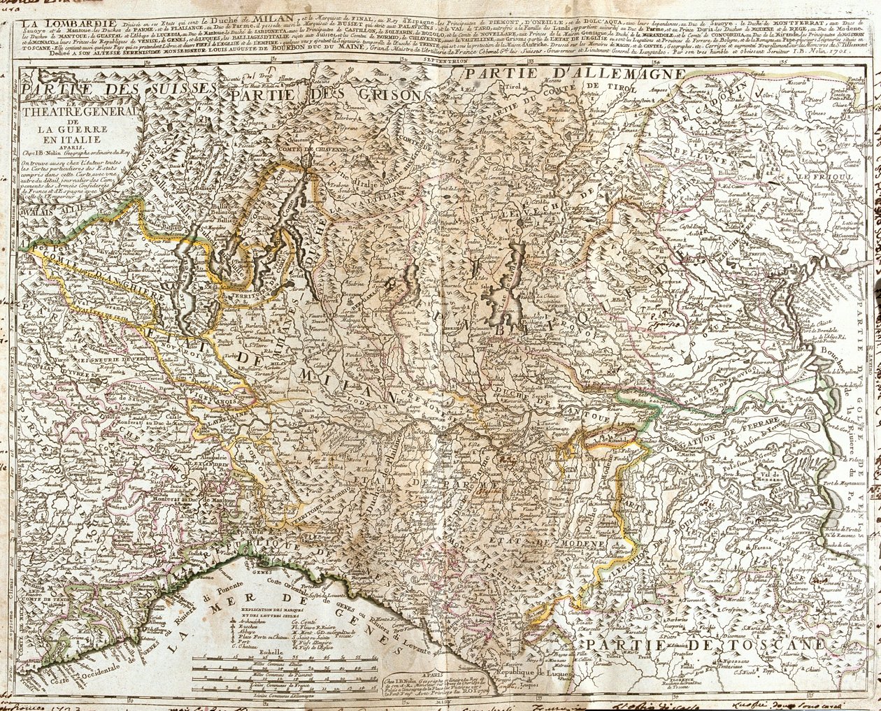 Switzerland and Italy Regions by Jean Baptiste Nolin