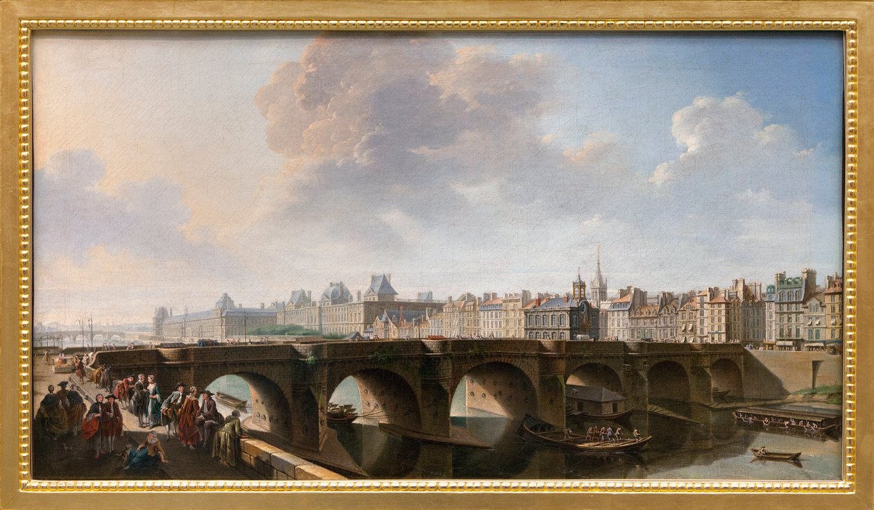 The Pont Neuf Bridge across the River Seine in Paris, France by Jean Baptiste Raguenet