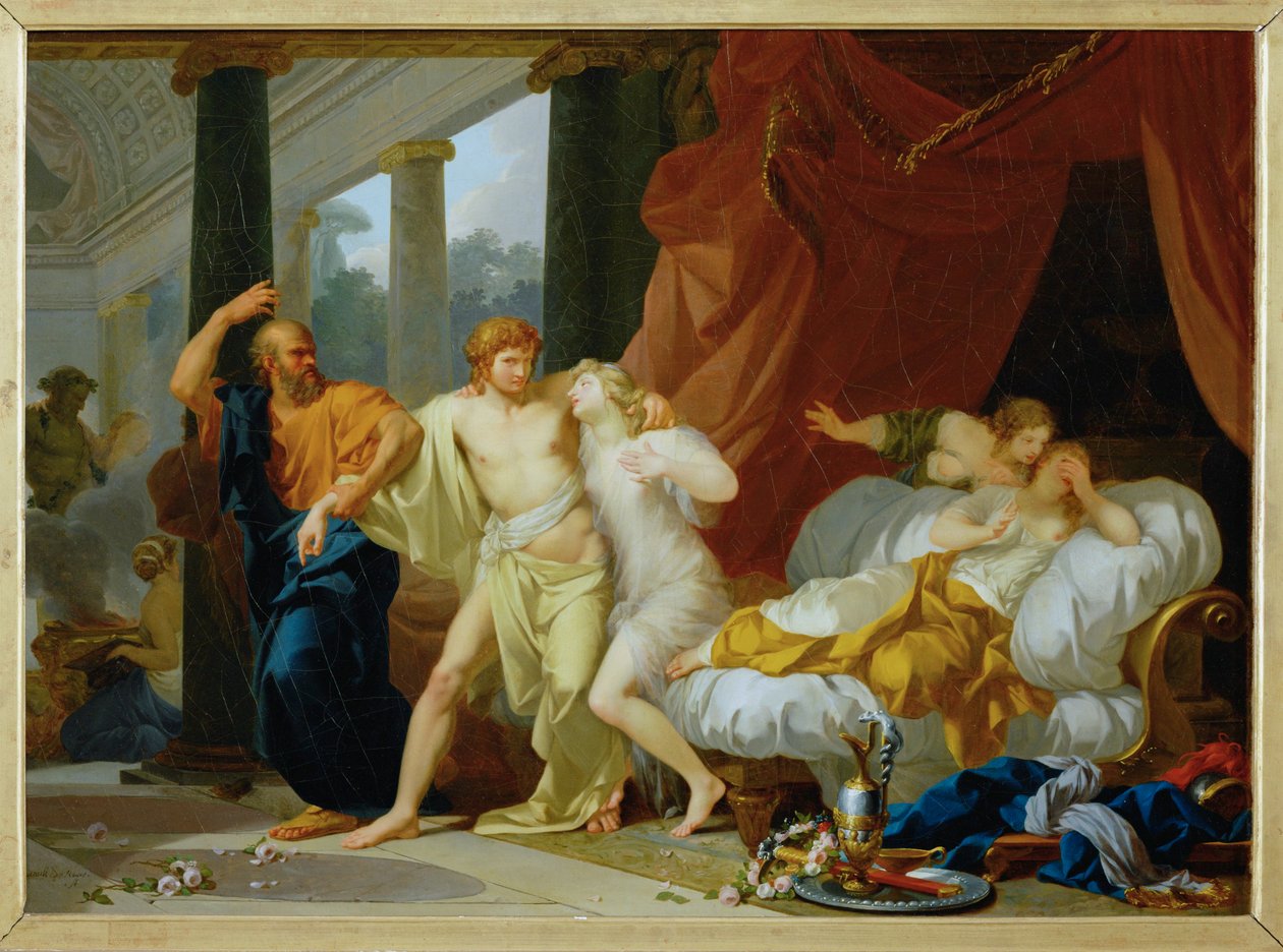 Socrates Dragging Alcibiades from the Arms of Voluptuous Pleasure by Jean Baptiste Regnault