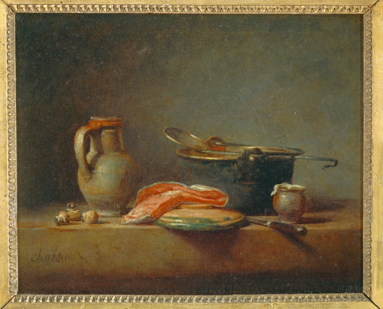 Still-life with copper pot by Jean Baptiste Simeon Chardin