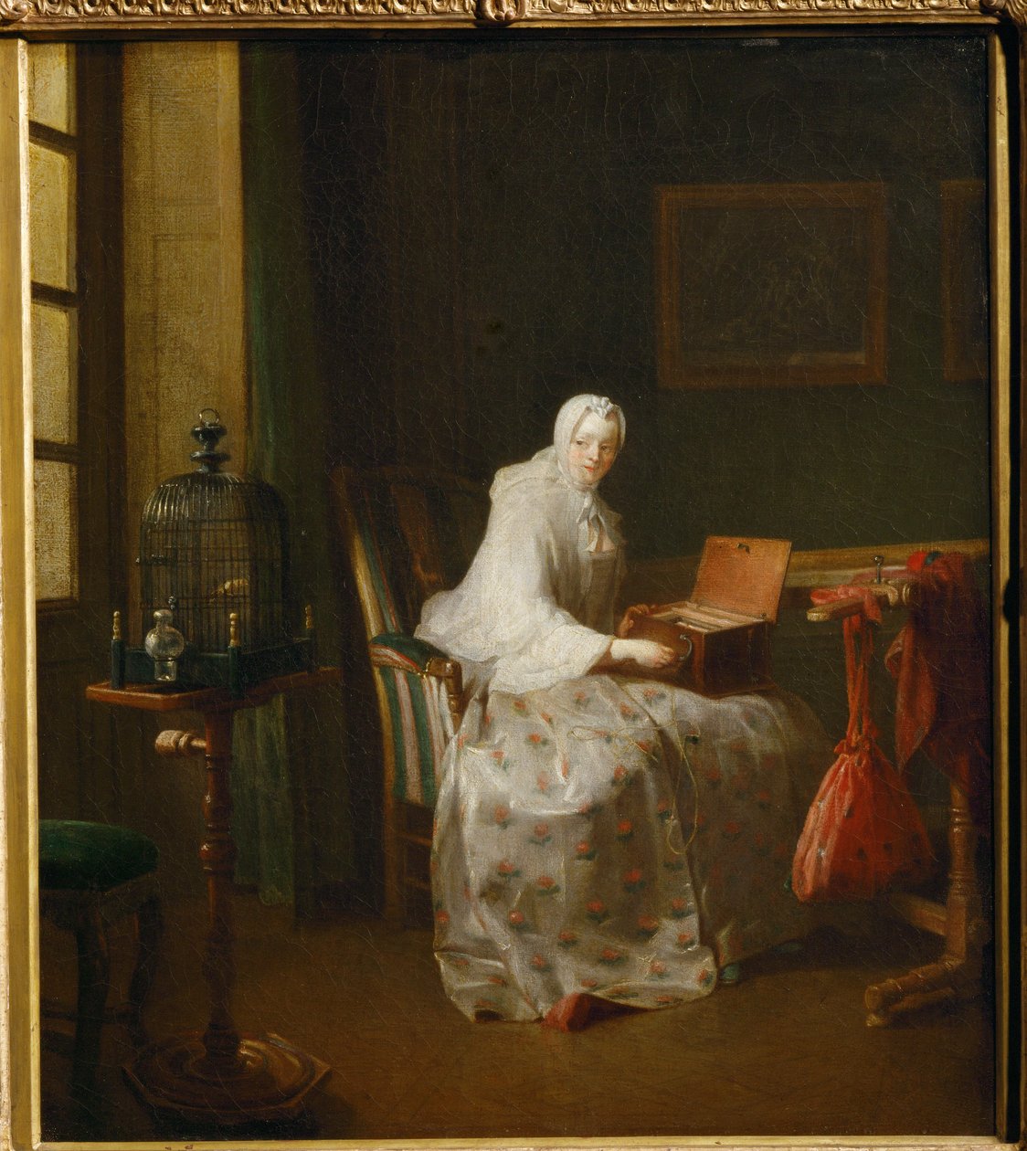 The Serinette, also called Lady Varying Her Amusements by Jean Baptiste Simeon Chardin