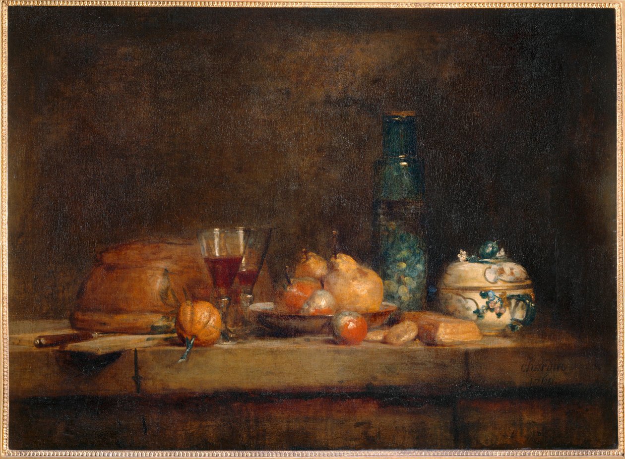 Still-Life with Jar of Olives by Jean Baptiste Simeon Chardin
