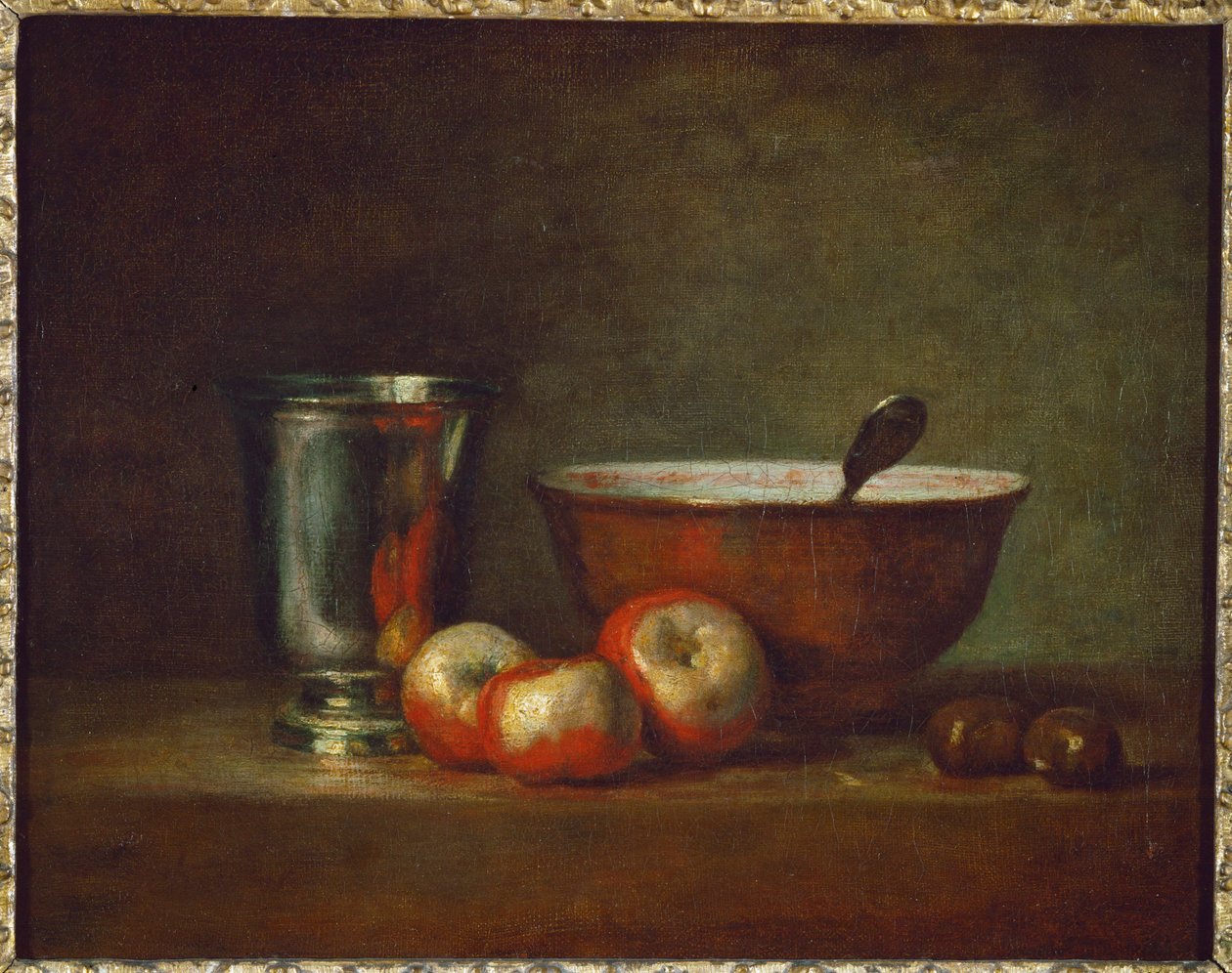 Silver Goblet with Apples by Jean Baptiste Simeon Chardin
