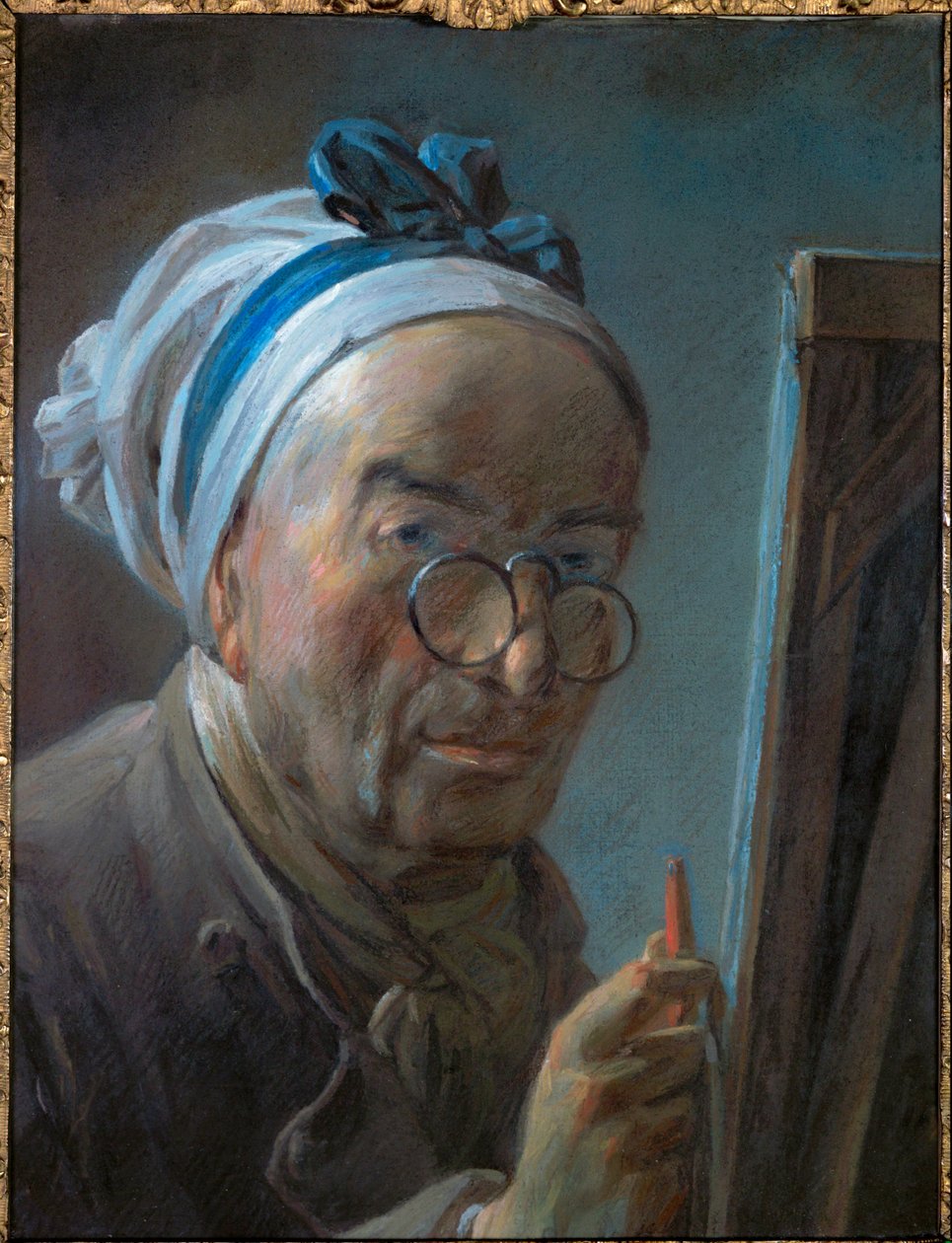 Self-Portrait of Chardin with Pince-Nez by Jean-Baptiste Simeon Chardin