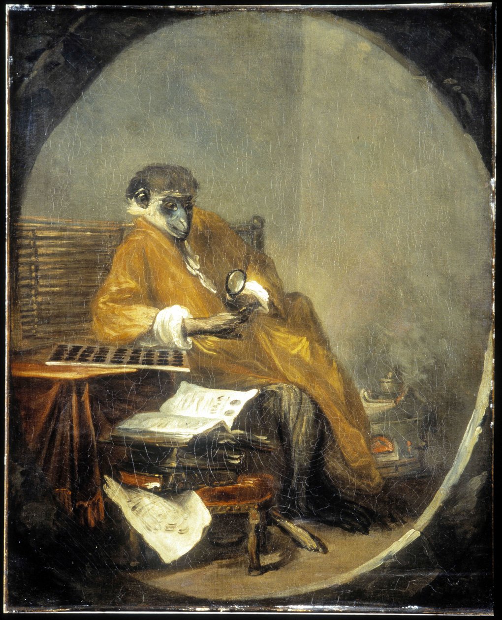 The monkey - by J.B. Chardin by Jean Baptiste Simeon Chardin