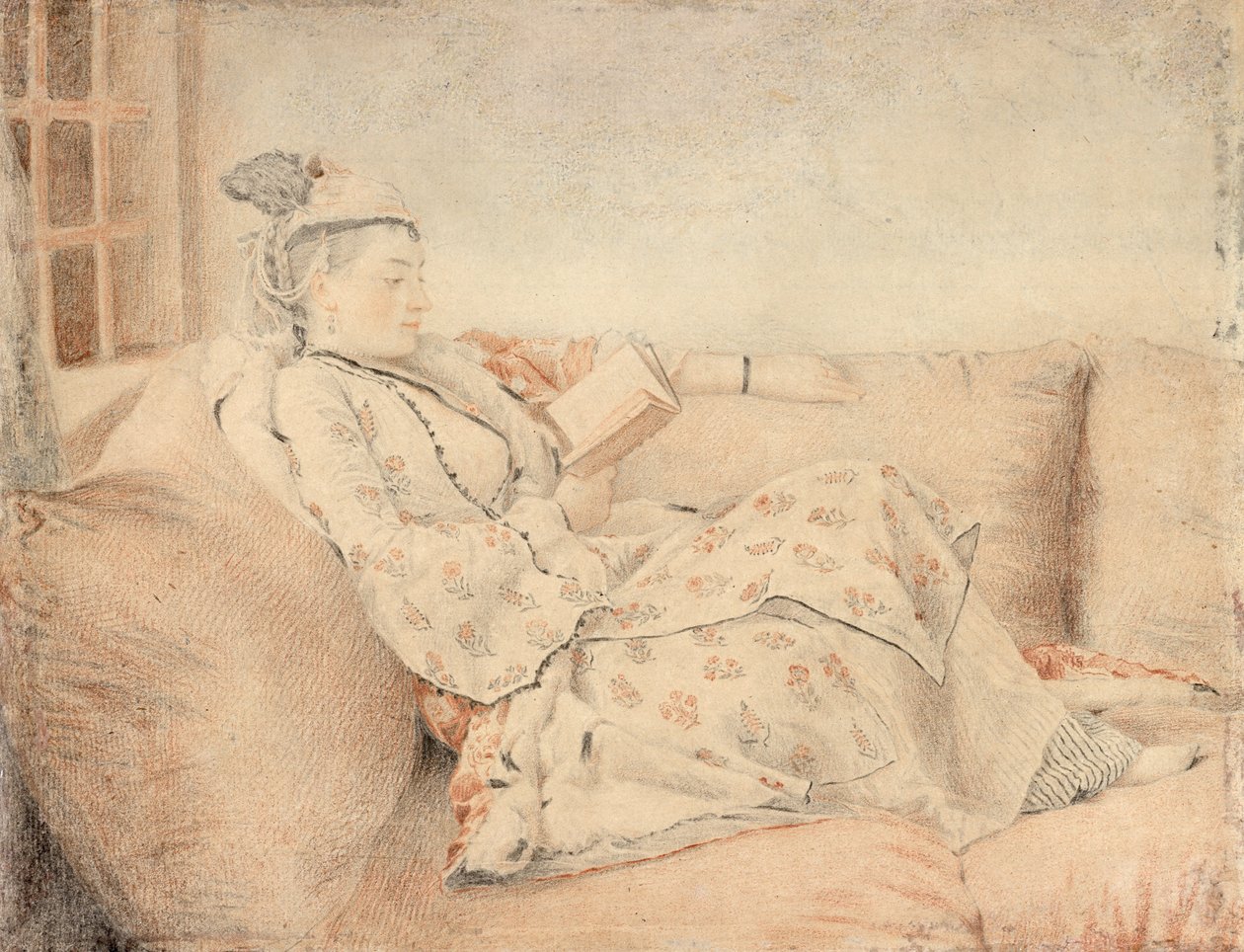 Lady in Turkish Dress, Reading by Jean-Étienne Liotard
