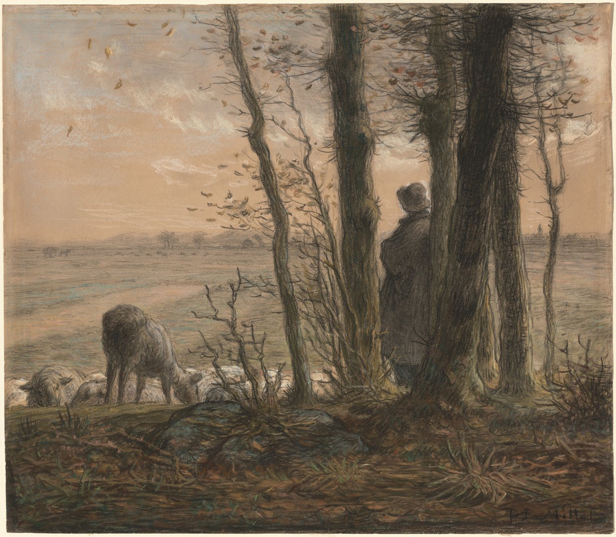 Falling Leaves by Jean-Francois Millet