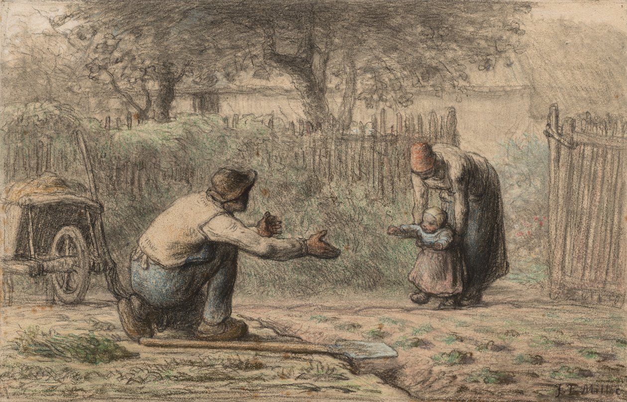 First Steps by Jean-Francois Millet