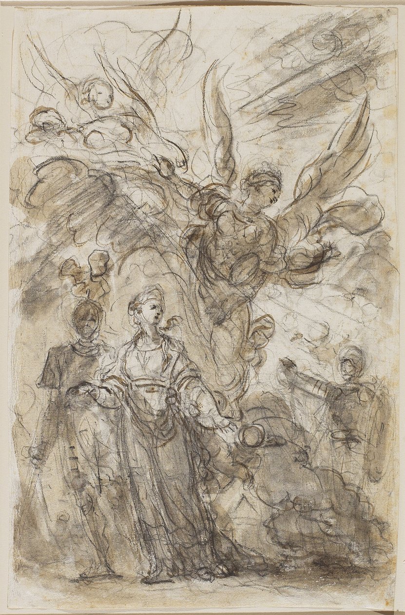 Charlemagne leads Angelica away from Roland by Jean Honore Fragonard