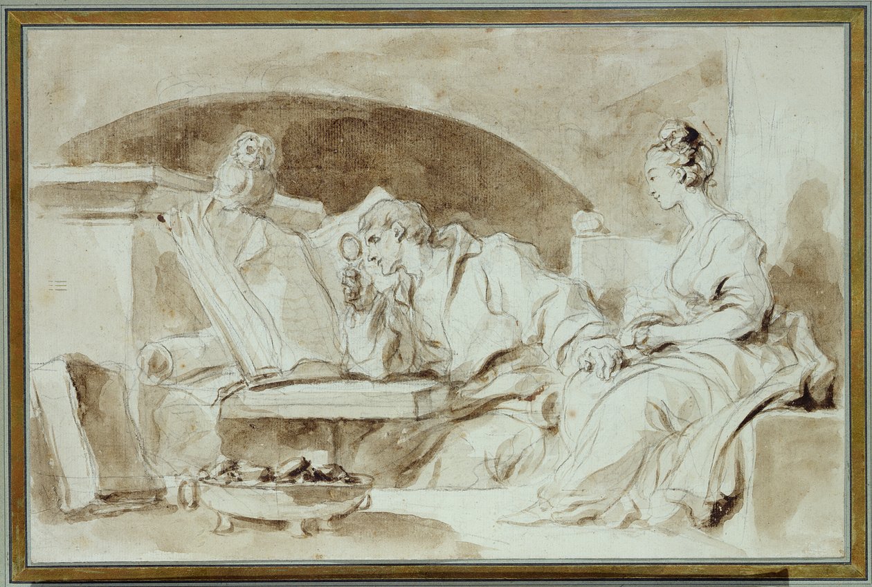 Young Woman Consulting a Necromancer by Jean Honore Fragonard