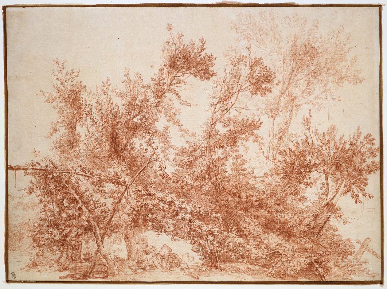 Arbor with Two Children (The Nest of Love) by Jean-Honore Fragonard