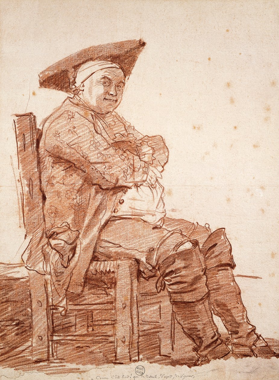 Portrait of seated man, known as Postiglione by Jean Honore Fragonard