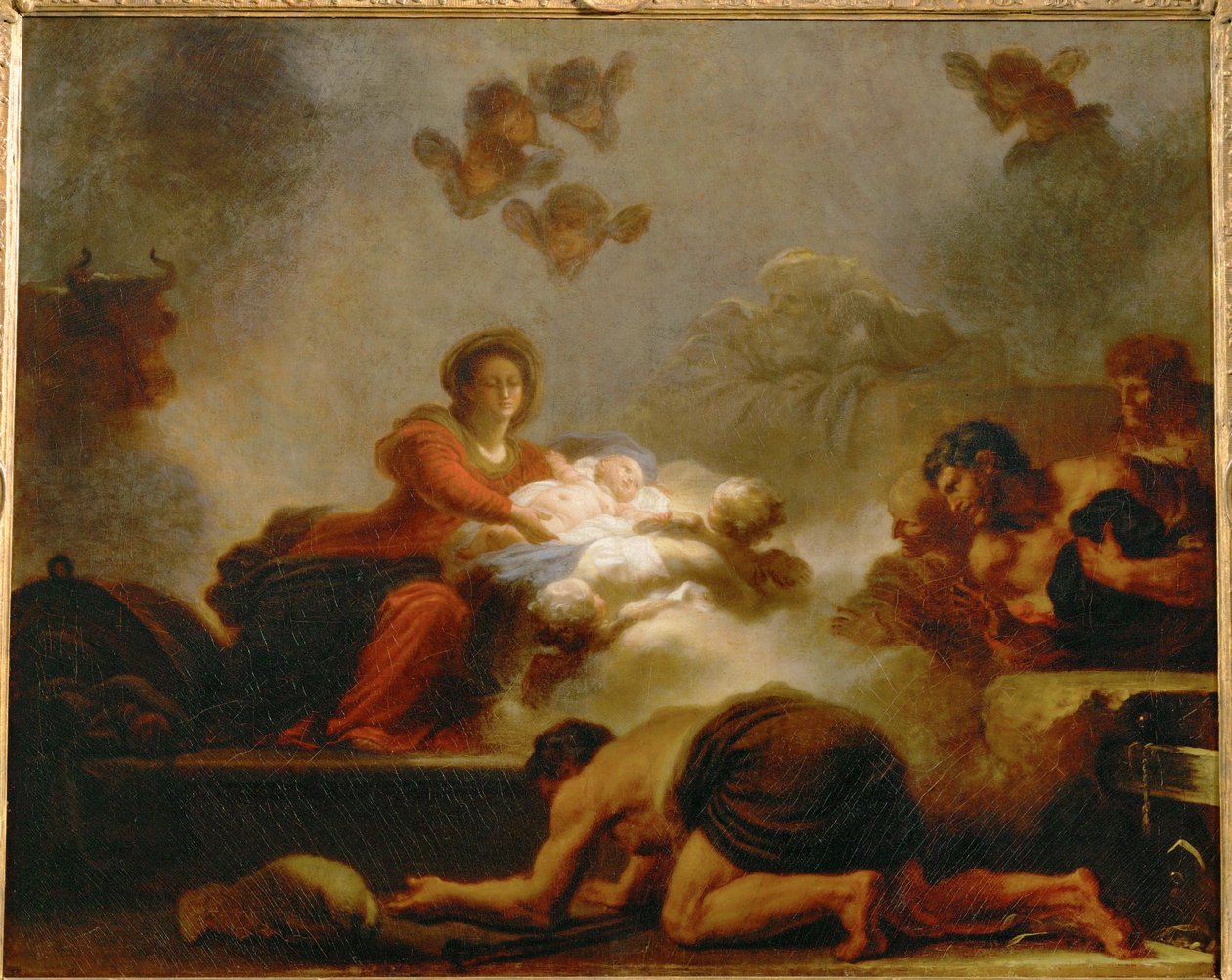 The adoration of the shepherds by Jean Honore Fragonard