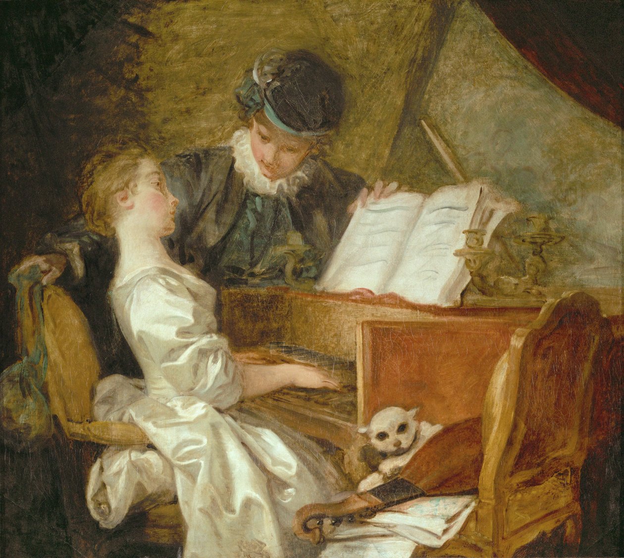 The music lesson by Jean Honore Fragonard