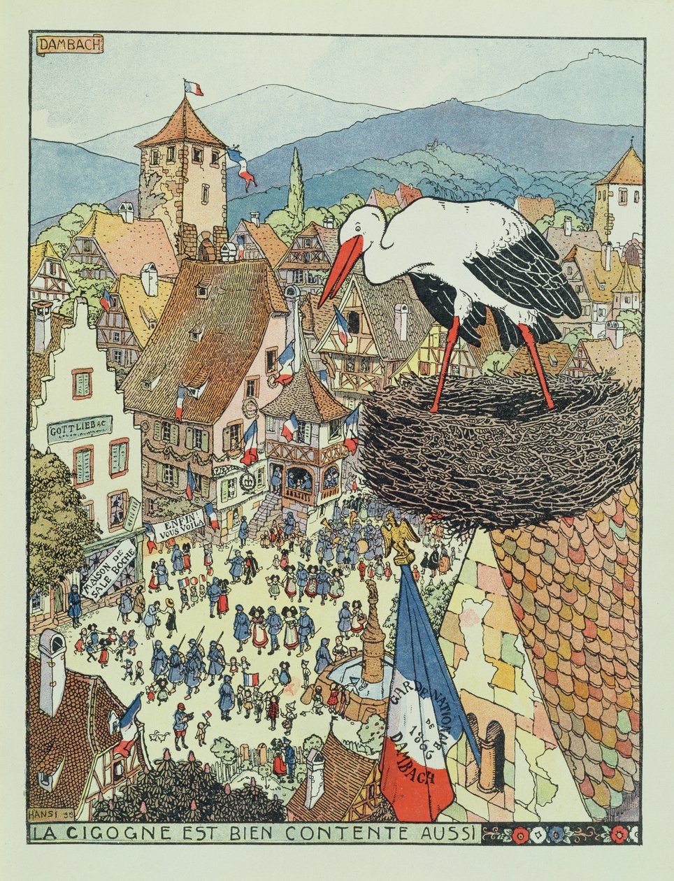 Entry of French Troops into Dambach, Alsace by Jean Jacques Waltz