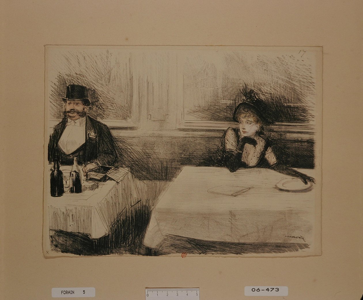 At the Restaurant by Jean-Louis Forain