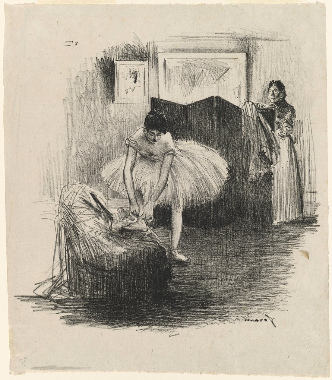 Dancer Tying Her Slipper by Jean-Louis Forain