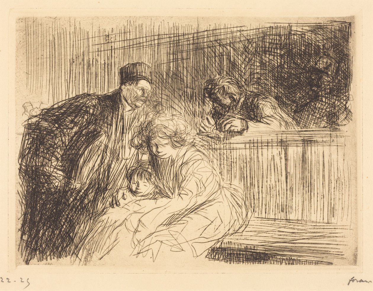 The Lawyer Talking to the Prisoner (second plate) by Jean-Louis Forain