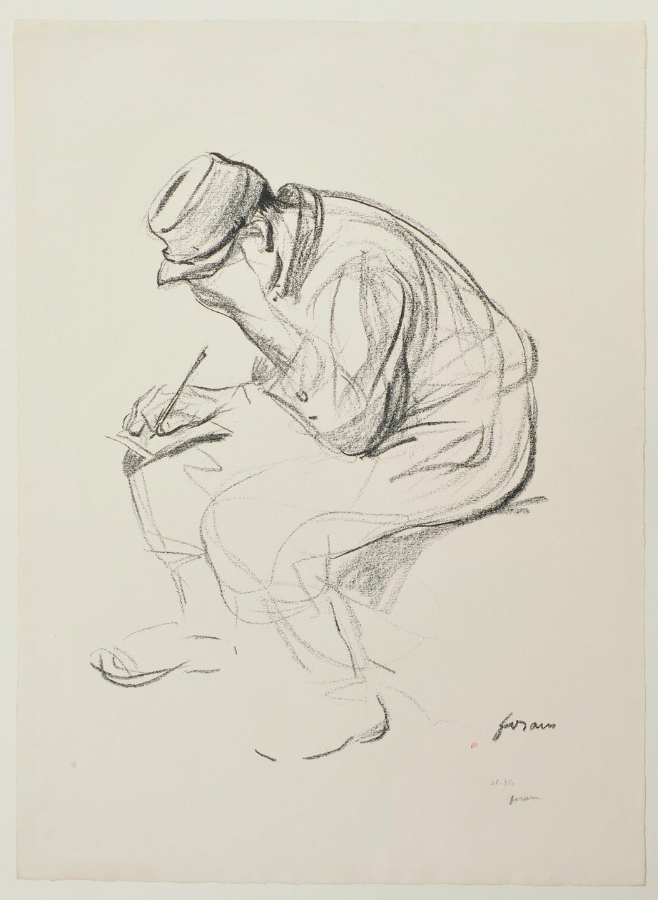 Soldier Writing Seated by Jean-Louis Forain