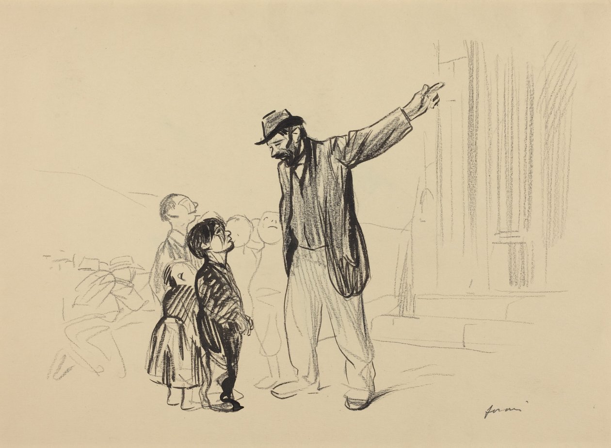 a) The Church of Their Fathers (recto); b) Man with Cigarette (verso) by Jean-Louis Forain