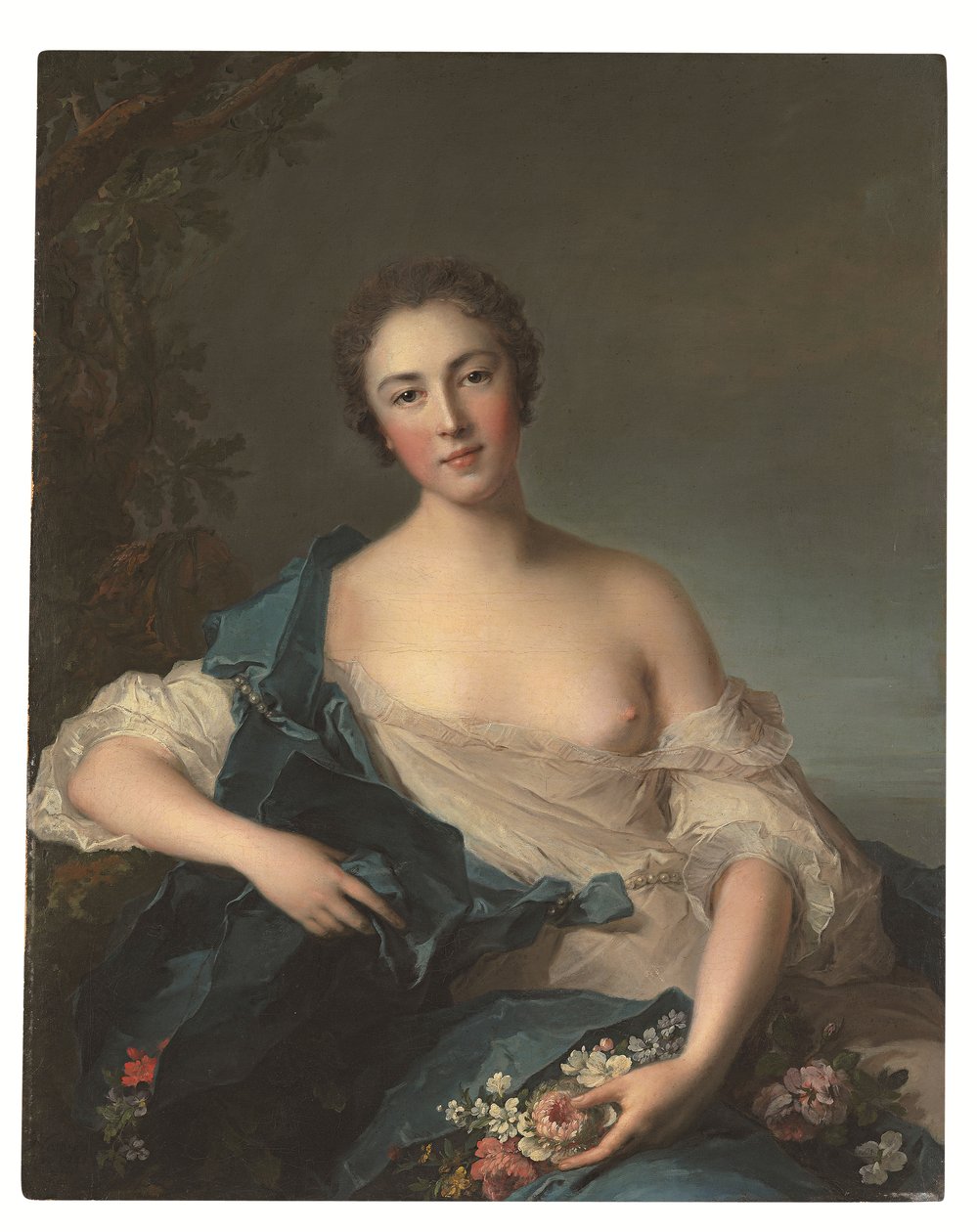 Portrait of a woman as Flora by Jean Marc Nattier