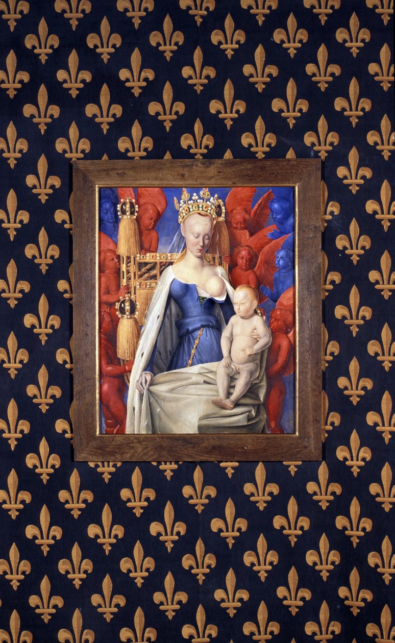 The nursing Virgin in an ermine coat depicted as Agnes Sorel (after the Virgin of Antwerp, by Jean Fouquet, circa 1452-1455) by Jean (after) Fouquet
