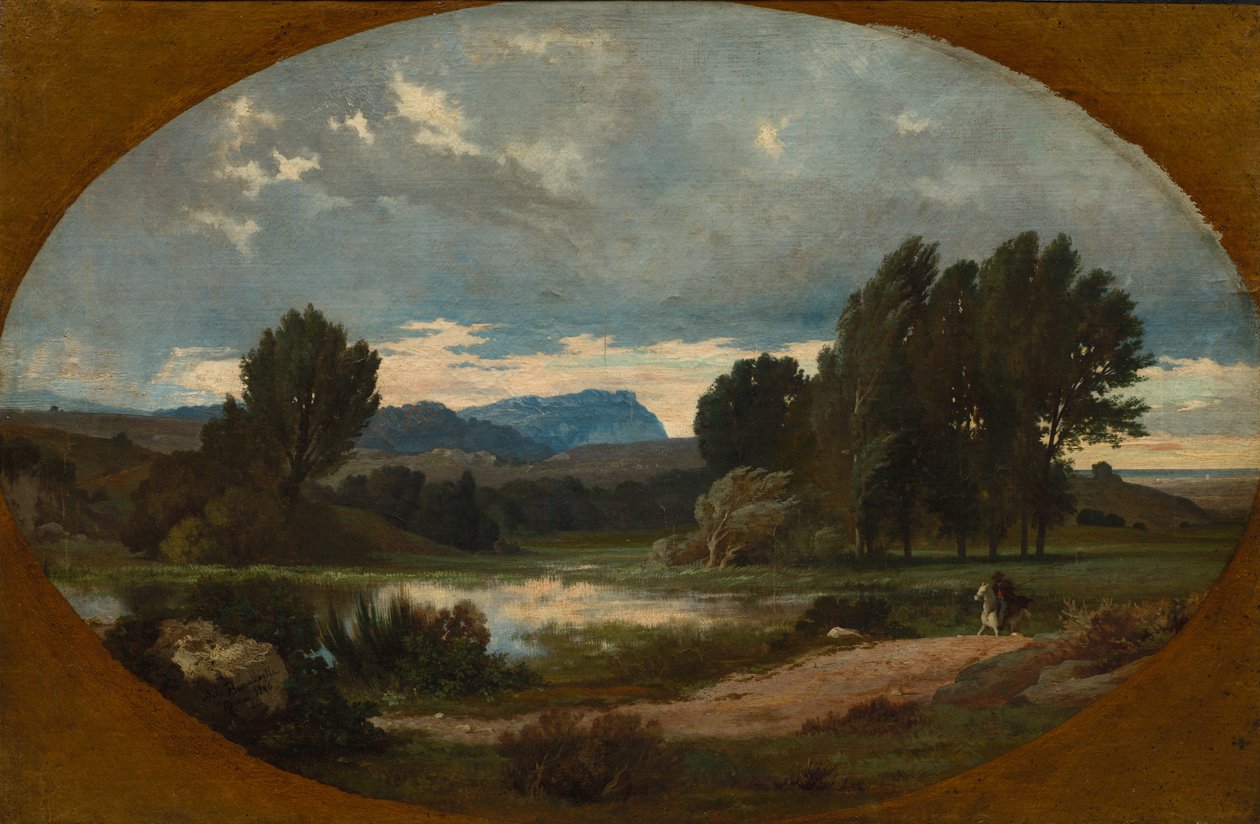 Landscape with Rider on White Horse, 1846 by Jean Achille Benouville