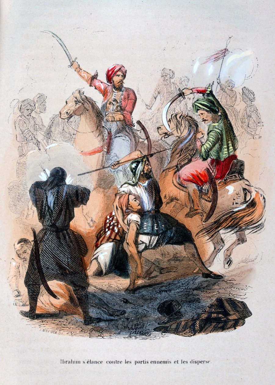 Ibrahim Pasha Fighting the Wahabis, Saudi Arabia by Jean Adolphe Beauce