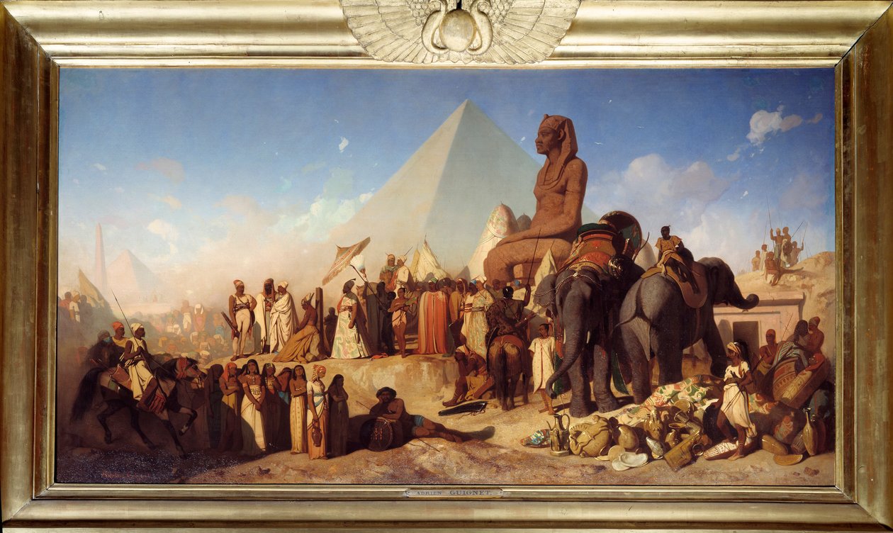 Cambyse and Psammenite. Meeting between Cambyse II, Rouenid King of the Persian Empire from 529 to 522 BC by Jean Adrien Guignet