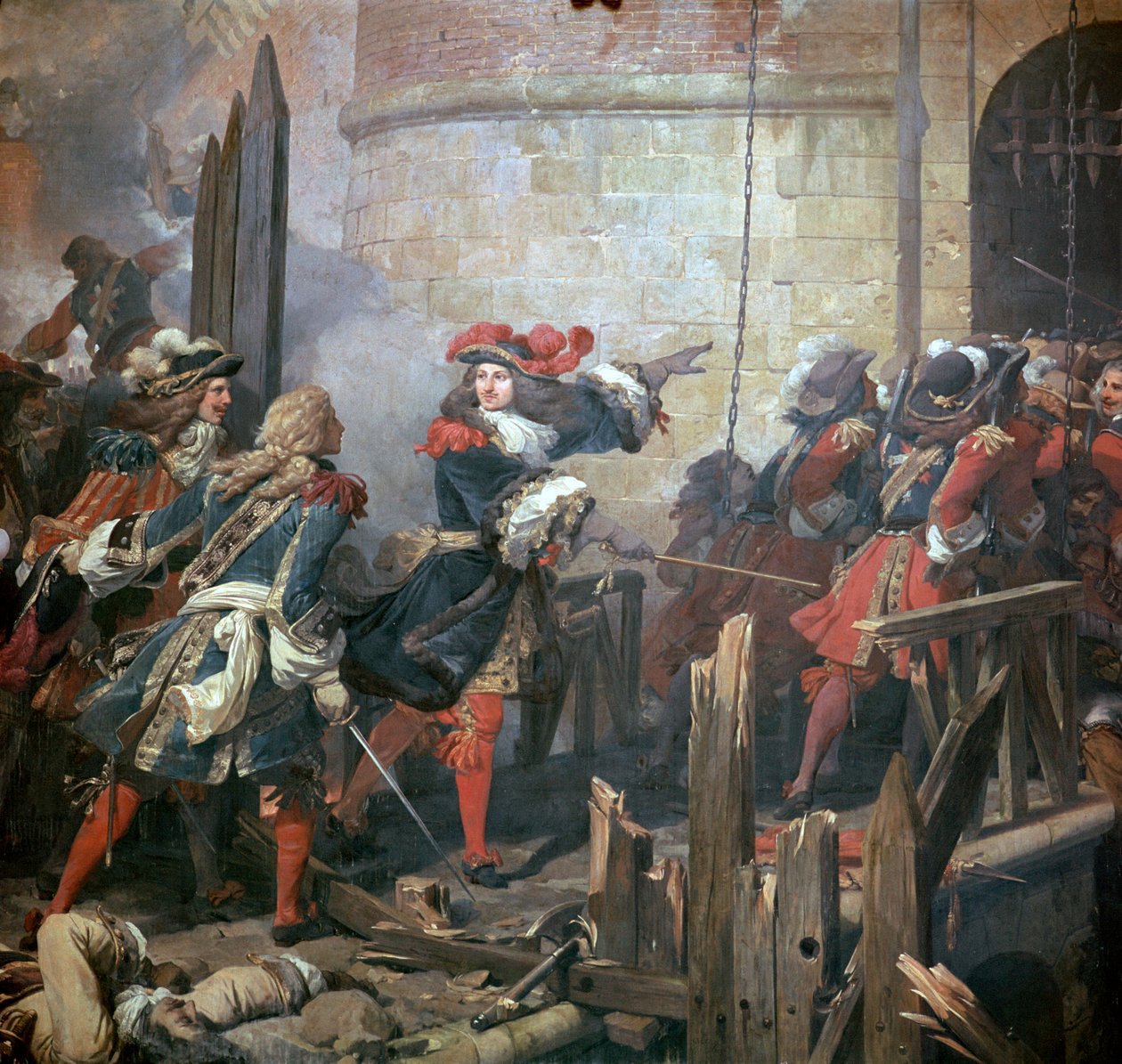 Louis XIV leads the assault of Valenciennes, 17th century by Jean Alaux