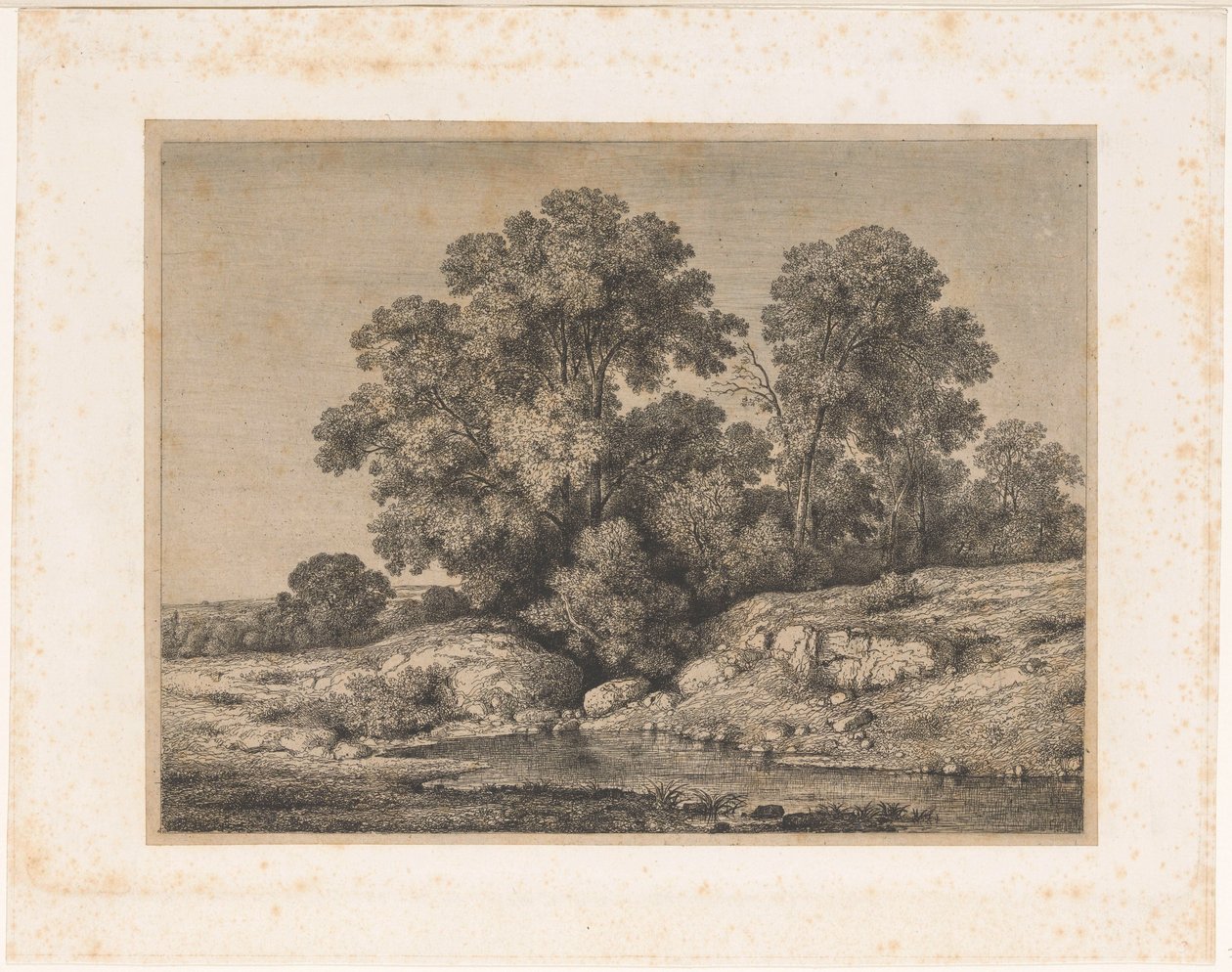 Pond at the Foot of a Group of Trees by Jean Alexis Achard