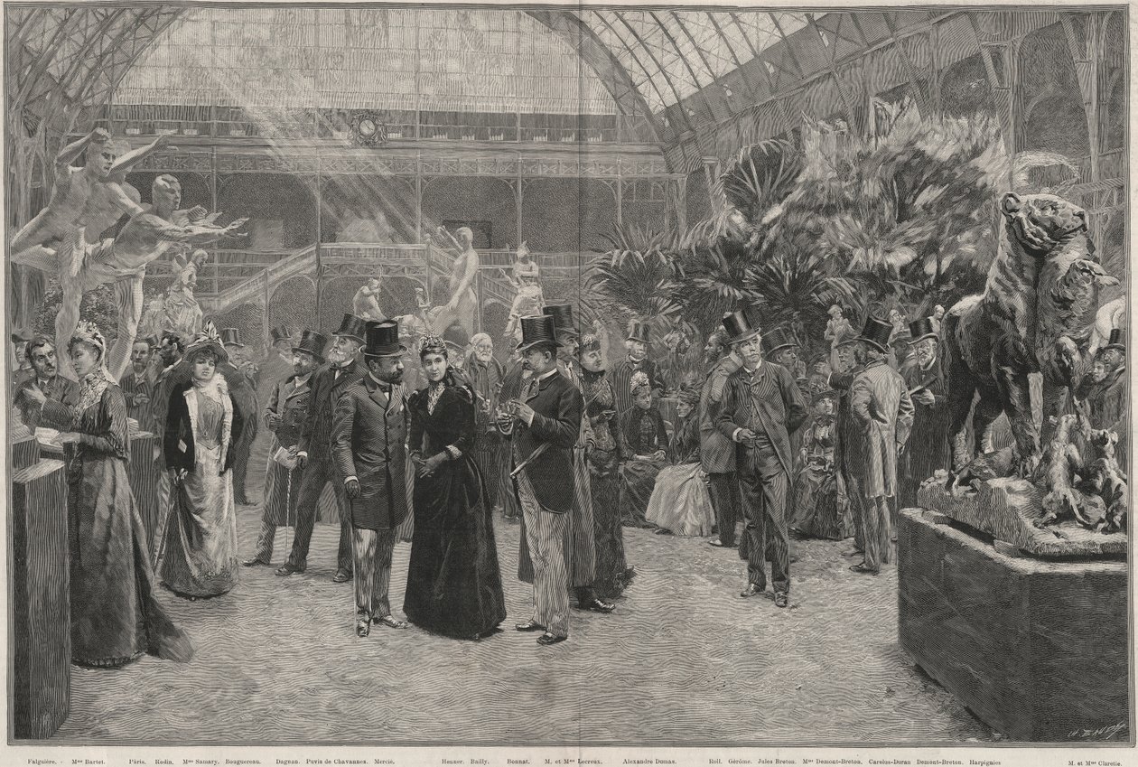 The Opening Day of the Societe Nationale des Beaux-Arts at the Palais des Champs-Elysees, Paris by Jean Andre after Rixens