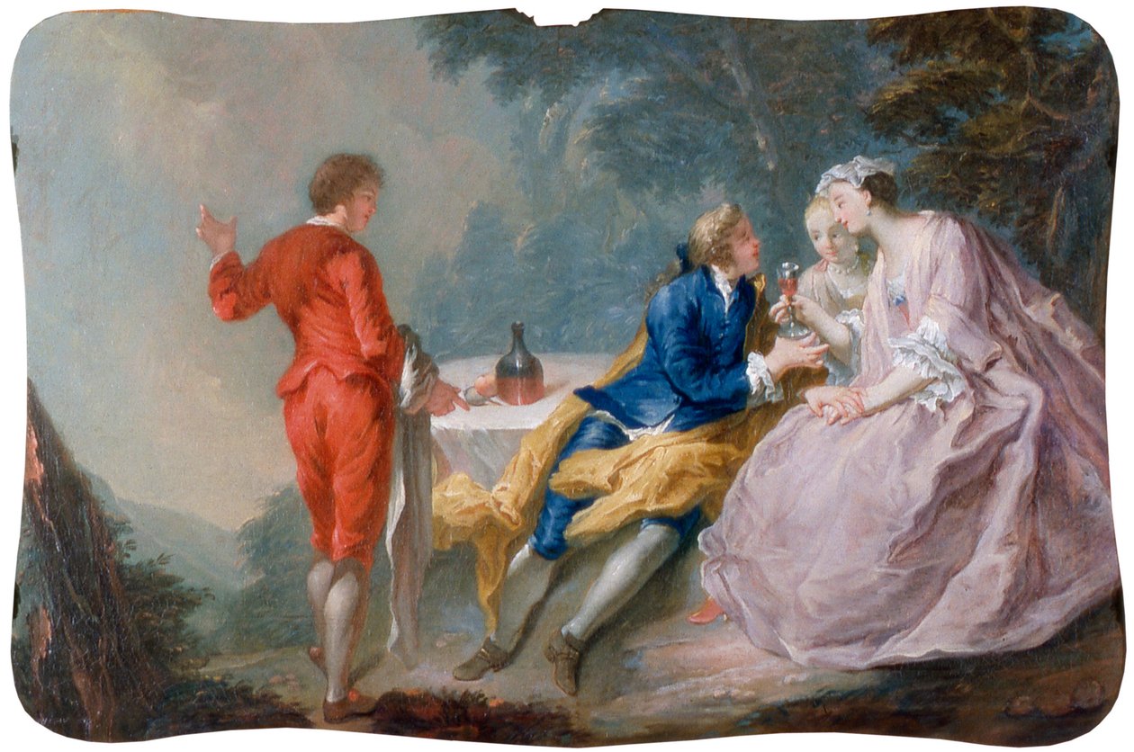 Fete galante: Conversation piece by Jean Antoine (after) Watteau