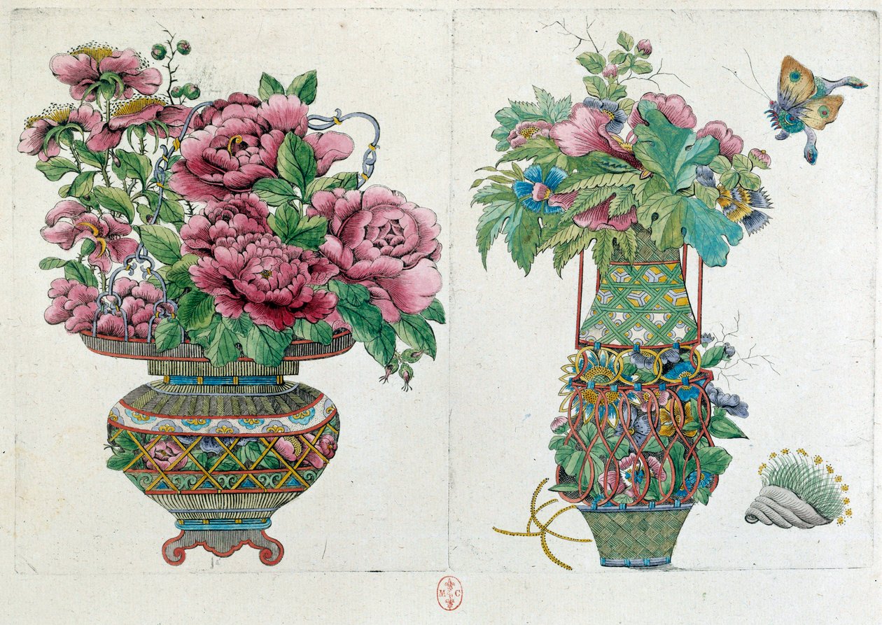 Drawing from a Chinese Vase: Flower Pot by Jean Antoine Fraisse
