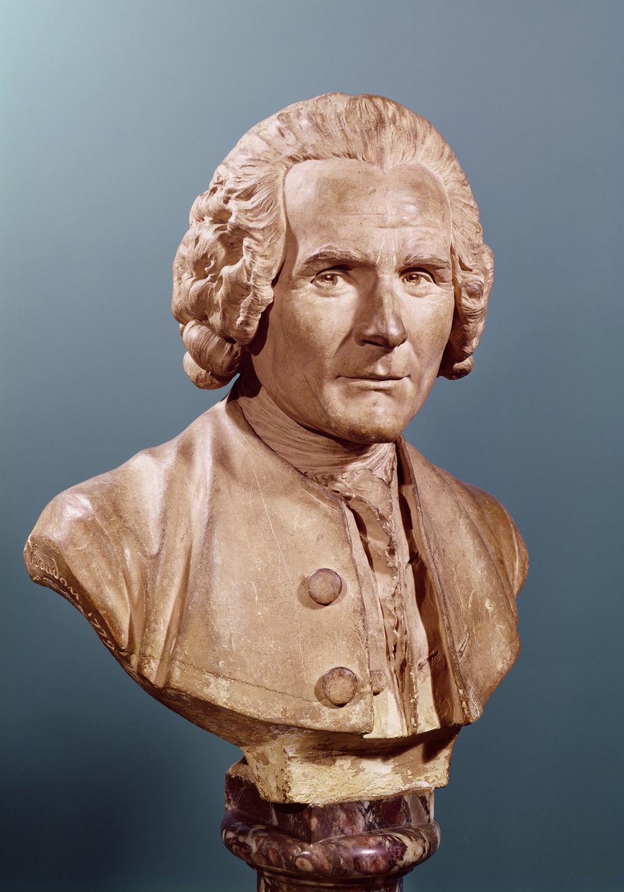 Bust of Jean-Jacques Rousseau by Jean Antoine Houdon