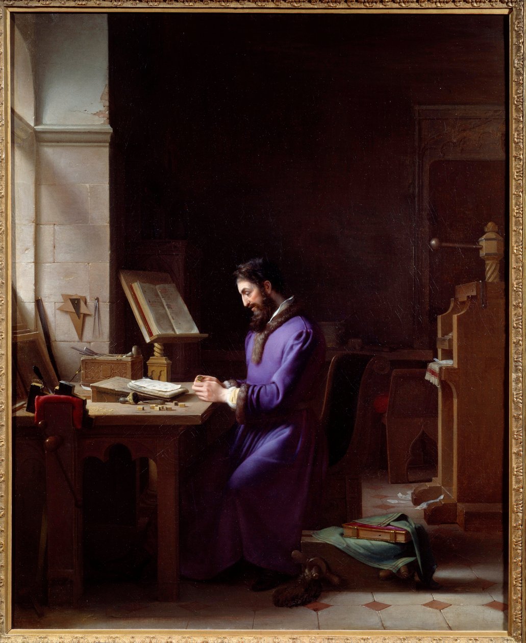 Johannes Gensfleisch Gutenberg Inventing the Printing Press by Jean Antoine Laurent