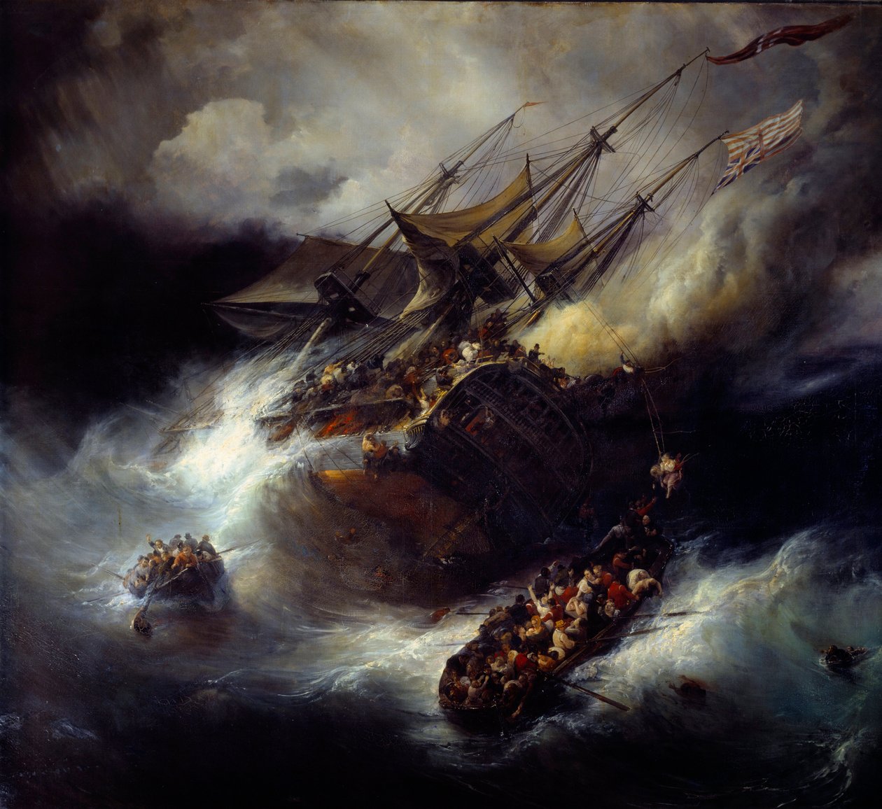 Fire of the Kent Sinking of a Boat by Jean Antoine Theodore Gudin
