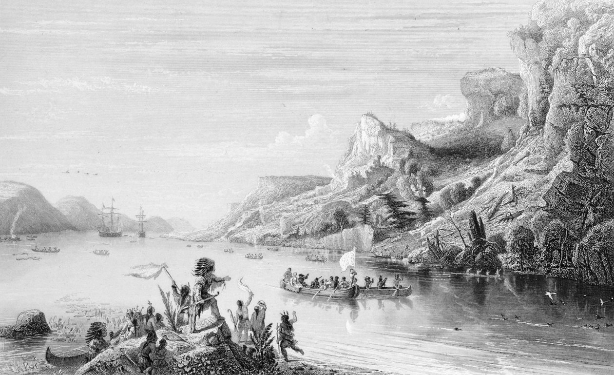 Jacques Cartier on the St. Lawrence River, 1535 by Jean Antoine Theodore Gudin
