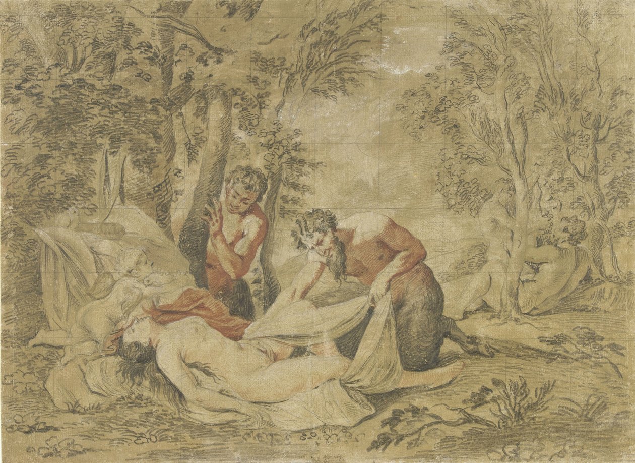 Two Satyrs Spying on a Sleeping Nymph by Jean Antoine Watteau (rejected attribution)