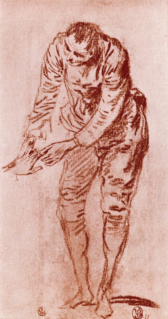 A Study in Sanguine, 1913 by Jean Antoine Watteau