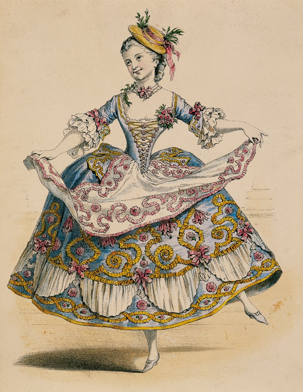 Courtier Dressed in Rural Costume at Fete Galante by Jean Antoine Watteau