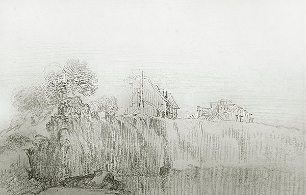 House on the Edge of a Steep Cliff by Jean Antoine Watteau