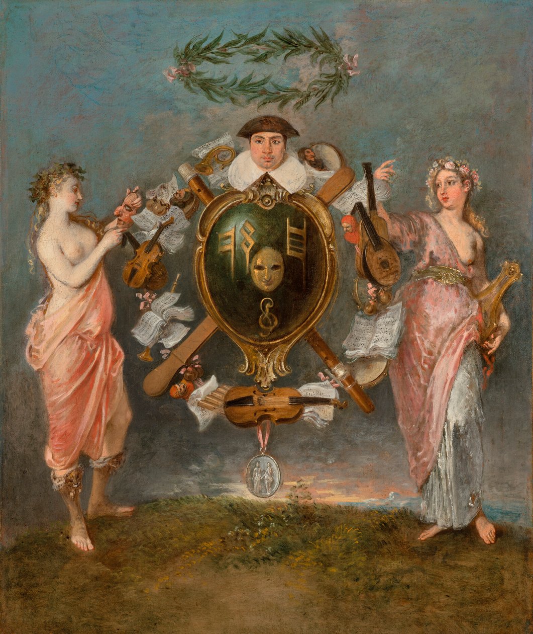 The Alliance of Music and Comedy by Jean Antoine Watteau