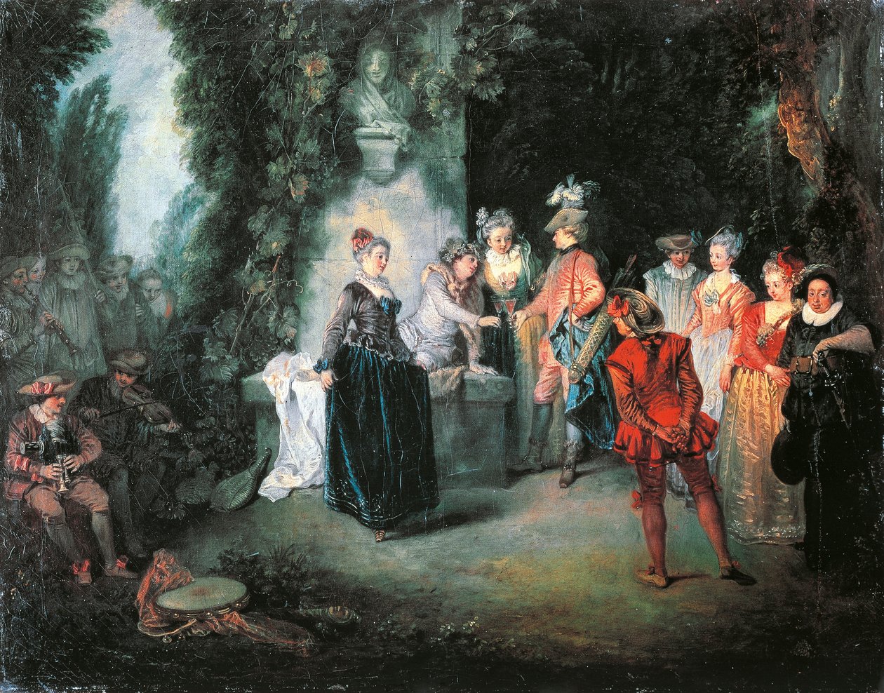 Love in French Theatre by Jean Antoine Watteau
