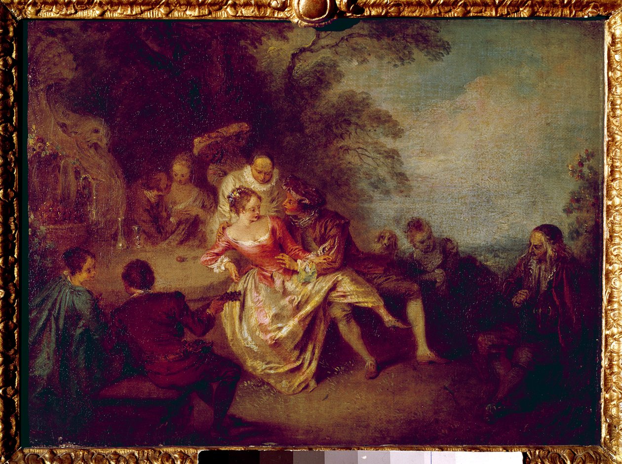 Meeting of Comedians by Jean Antoine Watteau