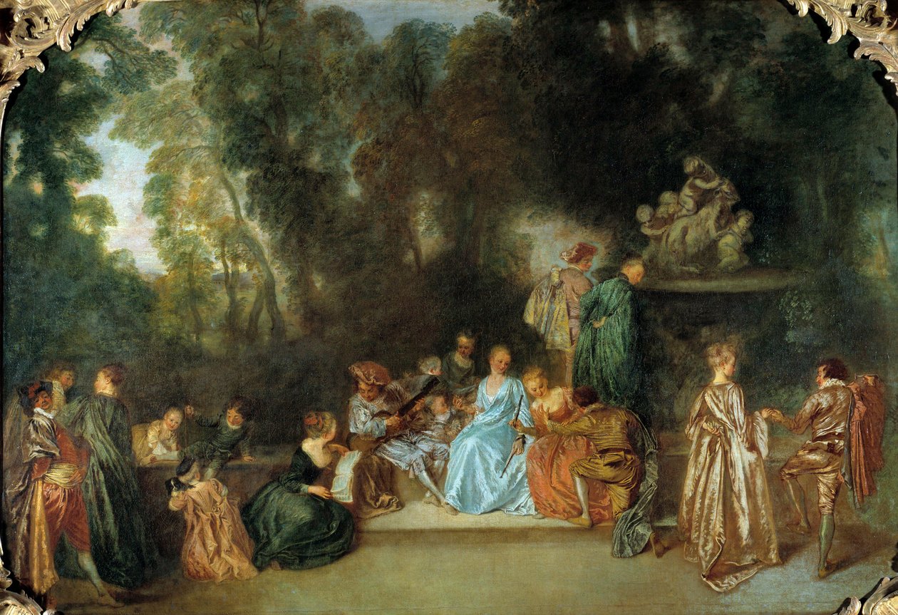 Recreation Galante by Jean Antoine Watteau