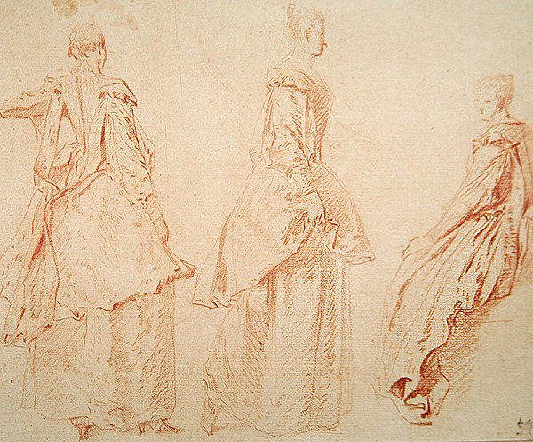 Three Women, One Seated on the Right by Jean Antoine Watteau