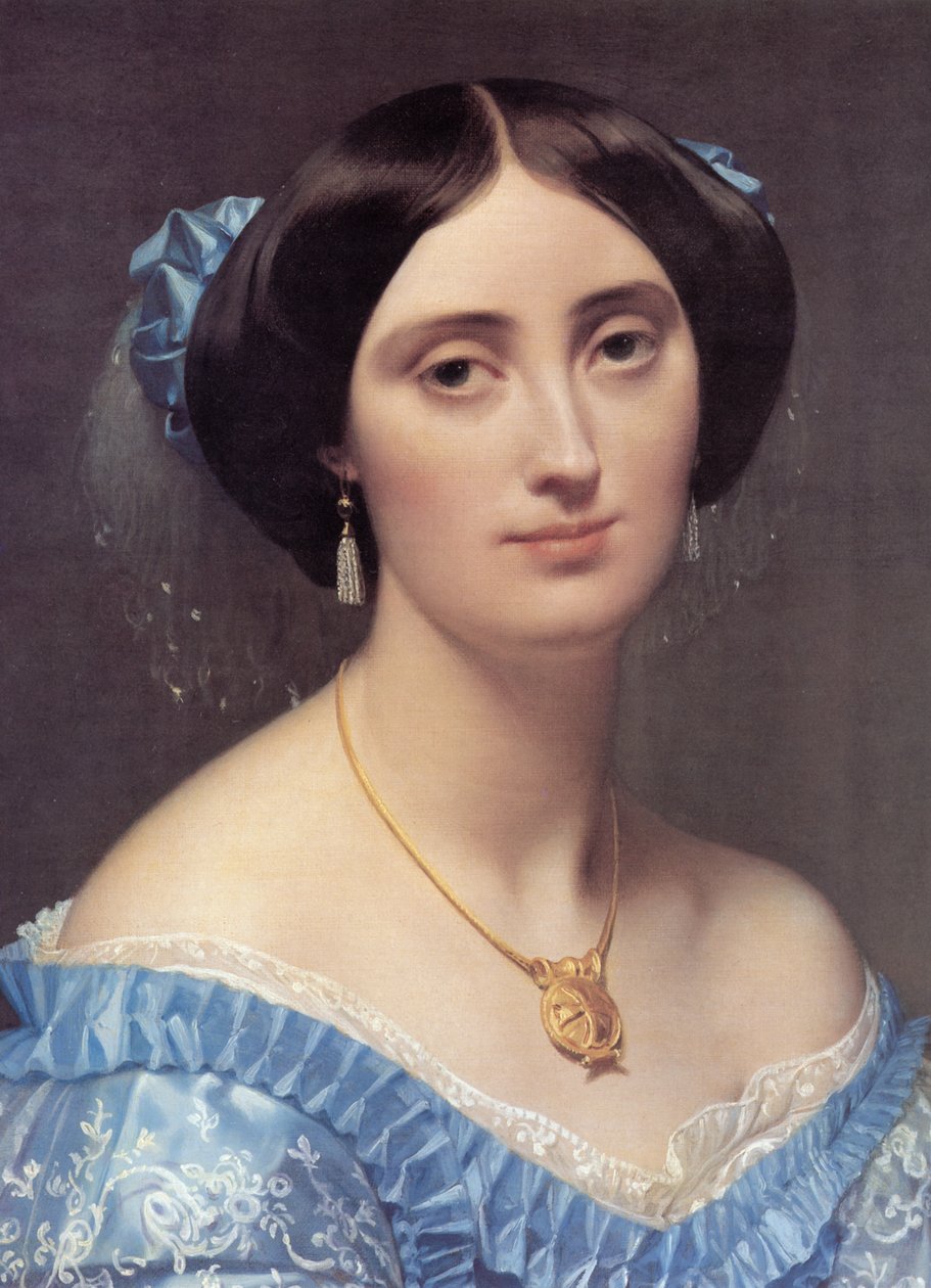 Portrait of the Princesse Albert de Broglie (detail) by Jean Auguste Dominique Ingres