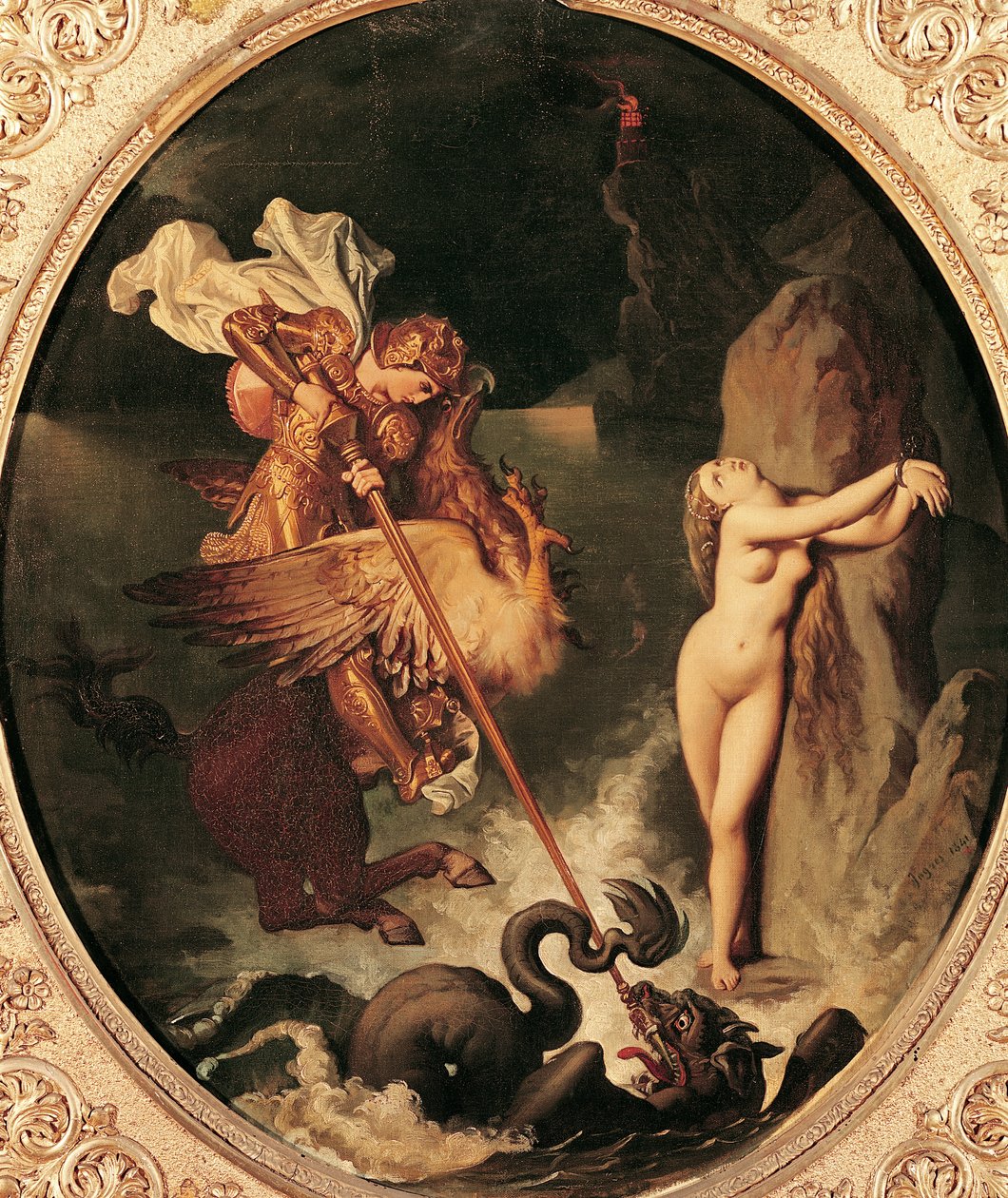 Ruggiero Rescuing Angelica by Jean Auguste Dominique Ingres